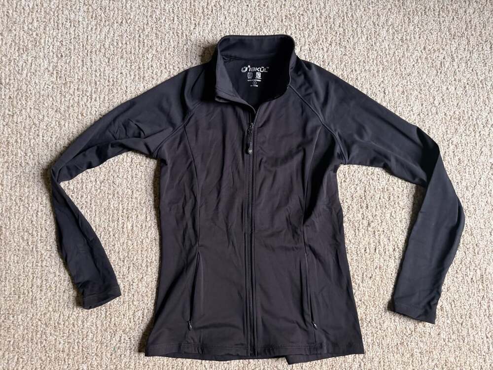 IBKÜL Women's Black Full-Zip Active Jacket with UPF 50+ Size S